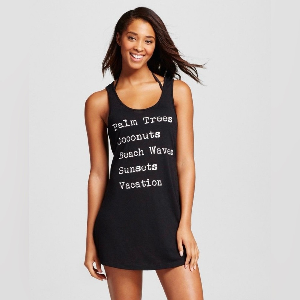 Xhilaration Size Small Swimsuit Cover-Up – Palm Trees, Coconuts & Beach Vibes